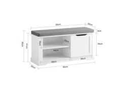 Banc De Rangement Avec Coussin Rembourré Meuble Bas Entrée Commode à Chaussure Banquette, FSR84-W -Meilleur Meubles Magasin meuble de rangement 19307015