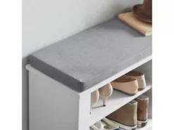 Banc De Rangement Avec Coussin Rembourré Meuble Bas Entrée Commode à Chaussure Banquette, FSR84-W -Meilleur Meubles Magasin meuble de rangement 19307021