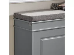 Banc à Chaussures Meuble à Chaussures Avec Assise Coussin Rembourré Et Abattant Gris, FSR82-L-HG -Meilleur Meubles Magasin meuble de rangement 19307061