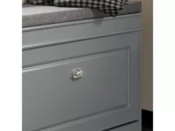 Banc à Chaussures Meuble à Chaussures Avec Assise Coussin Rembourré Et Abattant Gris, FSR82-L-HG -Meilleur Meubles Magasin meuble de rangement 19307063