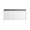 Banc De Rangement Avec Coussin Rembourré Meuble Bas Entrée Commode à Chaussure Banquette, FSR86-W -Meilleur Meubles Magasin meuble de rangement 19307091