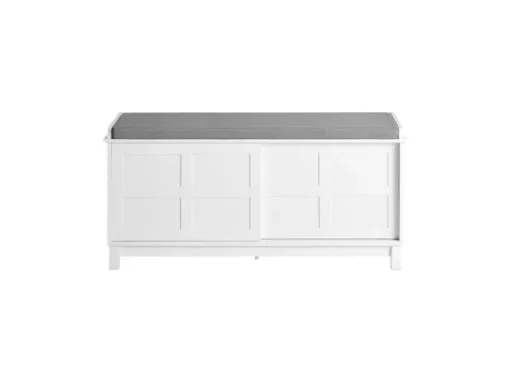 Banc De Rangement Avec Coussin Rembourré Meuble Bas Entrée Commode à Chaussure Banquette, FSR86-W -Meilleur Meubles Magasin meuble de rangement 19307091