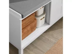 Banc De Rangement Avec Coussin Rembourré Meuble Bas Entrée Commode à Chaussure Banquette, FSR86-W -Meilleur Meubles Magasin meuble de rangement 19307101