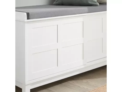 Banc De Rangement Avec Coussin Rembourré Meuble Bas Entrée Commode à Chaussure Banquette, FSR86-W -Meilleur Meubles Magasin meuble de rangement 19307103