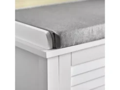 Banc De Rangement Avec Coussin Rembourré Meuble Bas Avec 1 Tiroirs, 2 Portes Et 2 Etagères, Fsr83-w -Meilleur Meubles Magasin meuble de rangement 19307137