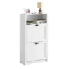 Meuble à Chaussures Armoire à Chaussures Commode à Chaussures 2 Abattants Meuble D'entrée, FSR87-K-W -Meilleur Meubles Magasin meuble de rangement 19307151