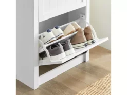 Meuble à Chaussures Armoire à Chaussures Commode à Chaussures 2 Abattants Meuble D'entrée, FSR87-K-W -Meilleur Meubles Magasin meuble de rangement 19307157