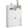 Meuble De Rangement à Chaussures Armoire à Chaussures Commode à Chaussures 2 Abattants, FSR87-W -Meilleur Meubles Magasin meuble de rangement 19307451