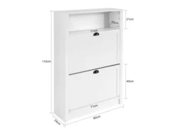 Meuble De Rangement à Chaussures Armoire à Chaussures Commode à Chaussures 2 Abattants, FSR87-W -Meilleur Meubles Magasin meuble de rangement 19307455