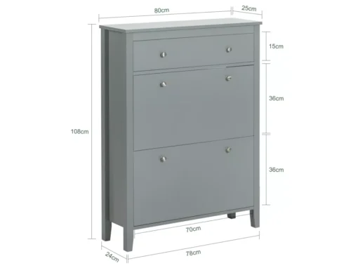 Meuble De Rangement à Chaussures Armoire à Chaussures Commode à Chaussures 2 Abattants, FSR89-HG -Meilleur Meubles Magasin meuble de rangement 19307473