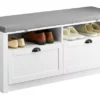Banc à Chaussures Meuble Entrée Meuble Chaussures Commode à Chaussures Avec Coussin Assise, FSR90-W -Meilleur Meubles Magasin meuble de rangement 19307571