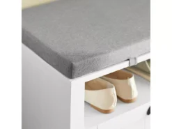 Banc à Chaussures Meuble Entrée Meuble Chaussures Commode à Chaussures Avec Coussin Assise, FSR90-W -Meilleur Meubles Magasin meuble de rangement 19307579