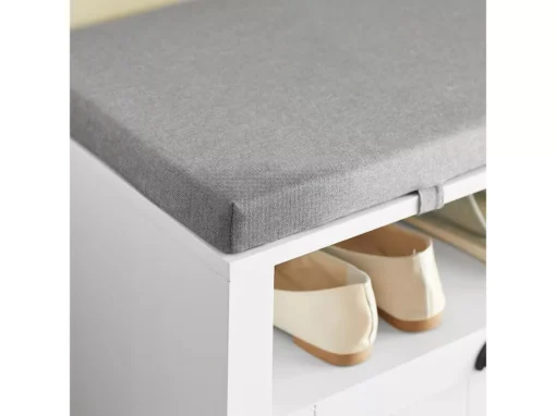 Banc à Chaussures Meuble Entrée Meuble Chaussures Commode à Chaussures Avec Coussin Assise, FSR90-W -Meilleur Meubles Magasin meuble de rangement 19307579