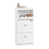 Meuble De Rangement à Chaussures Armoire à Chaussures Commode à Chaussures 3 Abattants, FSR94-W -Meilleur Meubles Magasin meuble de rangement 19307791