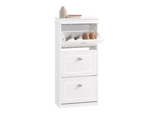 Meuble De Rangement à Chaussures Armoire à Chaussures Commode à Chaussures 3 Abattants, FSR94-W -Meilleur Meubles Magasin meuble de rangement 19307791