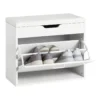 Banc à Chaussures Meuble Chaussures Commode à Chaussures Meuble D’entrée 1 Abattant, FSR95-W -Meilleur Meubles Magasin meuble de rangement 19307811