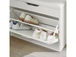 Banc à Chaussures Meuble Chaussures Commode à Chaussures Meuble D’entrée 1 Abattant, FSR95-W -Meilleur Meubles Magasin meuble de rangement 19307827