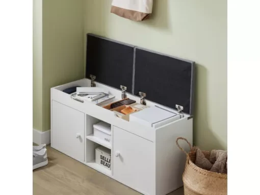 Banc À Chaussures Meuble Entrée Meuble Chaussures Commode À Chaussures Coussin Rembourré, Fsr96-w -Meilleur Meubles Magasin meuble de rangement 19307831