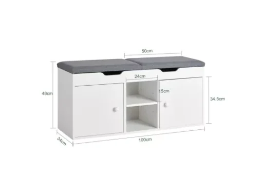 Banc À Chaussures Meuble Entrée Meuble Chaussures Commode À Chaussures Coussin Rembourré, Fsr96-w -Meilleur Meubles Magasin meuble de rangement 19307833