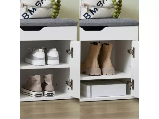 Banc À Chaussures Meuble Entrée Meuble Chaussures Commode À Chaussures Coussin Rembourré, Fsr96-w -Meilleur Meubles Magasin meuble de rangement 19307839