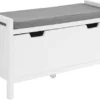 Banc à Chaussures Meuble Entrée Meuble Chaussures Commode à Chaussures Avec Coussin, FSR97-W -Meilleur Meubles Magasin meuble de rangement 19307851