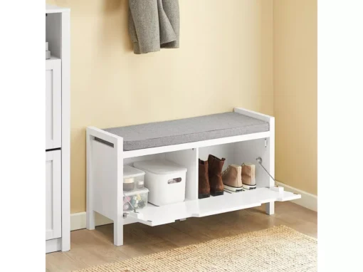 Banc à Chaussures Meuble Entrée Meuble Chaussures Commode à Chaussures Avec Coussin, FSR97-W -Meilleur Meubles Magasin meuble de rangement 19307853