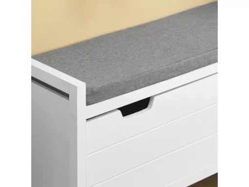 Banc à Chaussures Meuble Entrée Meuble Chaussures Commode à Chaussures Avec Coussin, FSR97-W -Meilleur Meubles Magasin meuble de rangement 19307861