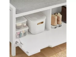 Banc à Chaussures Meuble Entrée Meuble Chaussures Commode à Chaussures Avec Coussin, FSR97-W -Meilleur Meubles Magasin meuble de rangement 19307865