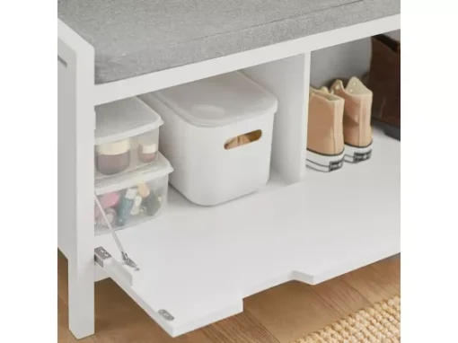 Banc à Chaussures Meuble Entrée Meuble Chaussures Commode à Chaussures Avec Coussin, FSR97-W -Meilleur Meubles Magasin meuble de rangement 19307865