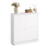 Meuble De Rangement à Chaussures Armoire à Chaussures Commode à Chaussures 2 Abattants, FSR99-W -Meilleur Meubles Magasin meuble de rangement 19308059