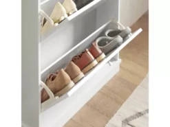Meuble De Rangement à Chaussures Armoire à Chaussures Commode à Chaussures 2 Abattants, FSR99-W -Meilleur Meubles Magasin meuble de rangement 19308065