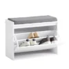 Banc à Chaussures Meuble à Chaussures Avec Assise Coussin Rembourré Et Abattant, FSR98-W -Meilleur Meubles Magasin meuble de rangement 19308079
