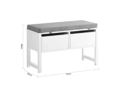 Banc De Rangement Avec Coussin Rembourré Meuble À Chaussure Avec 2 Tiroirs, Fsr88-w -Meilleur Meubles Magasin meuble de rangement 19404385