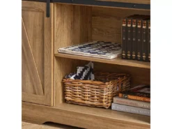 Commode Meuble Bas Buffet Avec Porte De Grange Coulissante Armoire À Chaussures , Fsb60-br -Meilleur Meubles Magasin meuble de rangement 19405035