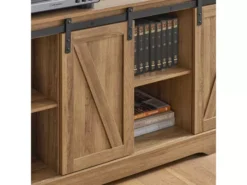 Commode Meuble Bas Buffet Avec Porte De Grange Coulissante Armoire À Chaussures , Fsb60-br -Meilleur Meubles Magasin meuble de rangement 19405045