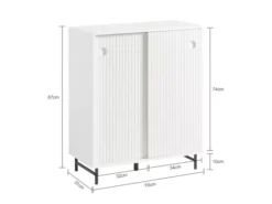SoBuy Meuble D'entrée, Meuble De Rangement, Buffet Avec Porte Coulissante En Verre, Commode à Chaussures, Blanc, 70 X 34 X 90 Cm, FSB61-W -Meilleur Meubles Magasin meuble de rangement 19405051