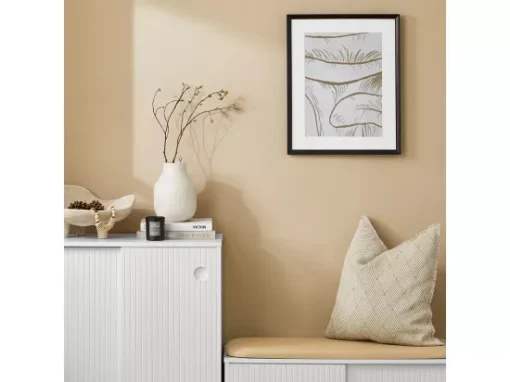 SoBuy Meuble D'entrée, Meuble De Rangement, Buffet Avec Porte Coulissante En Verre, Commode à Chaussures, Blanc, 70 X 34 X 90 Cm, FSB61-W -Meilleur Meubles Magasin meuble de rangement 19405053