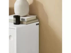 SoBuy Meuble D'entrée, Meuble De Rangement, Buffet Avec Porte Coulissante En Verre, Commode à Chaussures, Blanc, 70 X 34 X 90 Cm, FSB61-W -Meilleur Meubles Magasin meuble de rangement 19405059