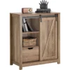 Armoire à Chaussures Commode à Chaussures Commode Avec Porte De Grange Coulissante, FSB59-BR -Meilleur Meubles Magasin meuble de rangement 22824635