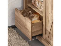 Armoire à Chaussures Commode à Chaussures Commode Avec Porte De Grange Coulissante, FSB59-BR -Meilleur Meubles Magasin meuble de rangement 22824643