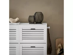 SoBuy Meuble à Chaussures à 6 Abattants, Meuble De Rangement à Chaussures, Armoire à Chaussures Coffre De Rangement Avec 2 Crochets, Grande Capacité Pour Entree, Couloir, 115x30x112 Cm, FSR145-W -Meilleur Meubles Magasin meuble de rangement 23171745