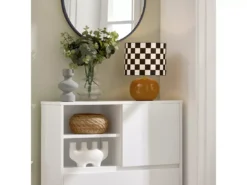 Meuble à Chaussures, Armoire à Chaussures, 2 Compartiments Ouverts Et 1 Porte Blanc, FSR111-W -Meilleur Meubles Magasin meuble de rangement 23913135
