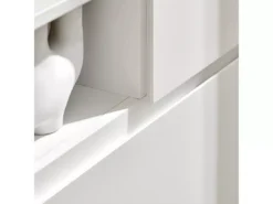 Meuble à Chaussures, Armoire à Chaussures, 2 Compartiments Ouverts Et 1 Porte Blanc, FSR111-W -Meilleur Meubles Magasin meuble de rangement 23913139
