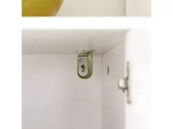 Meuble à Chaussures, Armoire à Chaussures, 2 Compartiments Ouverts Et 1 Porte Blanc, FSR111-W -Meilleur Meubles Magasin meuble de rangement 23913143