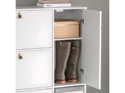 Meuble De Rangement à Chaussures Armoire à Chaussures Commode à Chaussures 3 Abattants, FSR107-W -Meilleur Meubles Magasin meuble de rangement 23918263