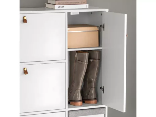 Meuble De Rangement à Chaussures Armoire à Chaussures Commode à Chaussures 3 Abattants, FSR107-W -Meilleur Meubles Magasin meuble de rangement 23918263