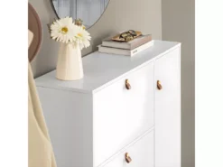 Meuble De Rangement à Chaussures Armoire à Chaussures Commode à Chaussures 3 Abattants, FSR107-W -Meilleur Meubles Magasin meuble de rangement 23918265
