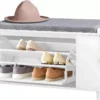 Banc à Chaussures Meuble à Chaussures Avec Assise Coussin Rembourré, FSR105-W -Meilleur Meubles Magasin meuble de rangement 23918269