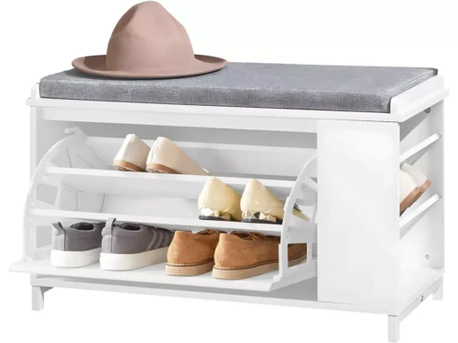 Banc à Chaussures Meuble à Chaussures Avec Assise Coussin Rembourré, FSR105-W -Meilleur Meubles Magasin meuble de rangement 23918269