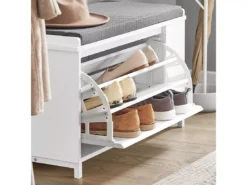Banc à Chaussures Meuble à Chaussures Avec Assise Coussin Rembourré, FSR105-W -Meilleur Meubles Magasin meuble de rangement 23918275